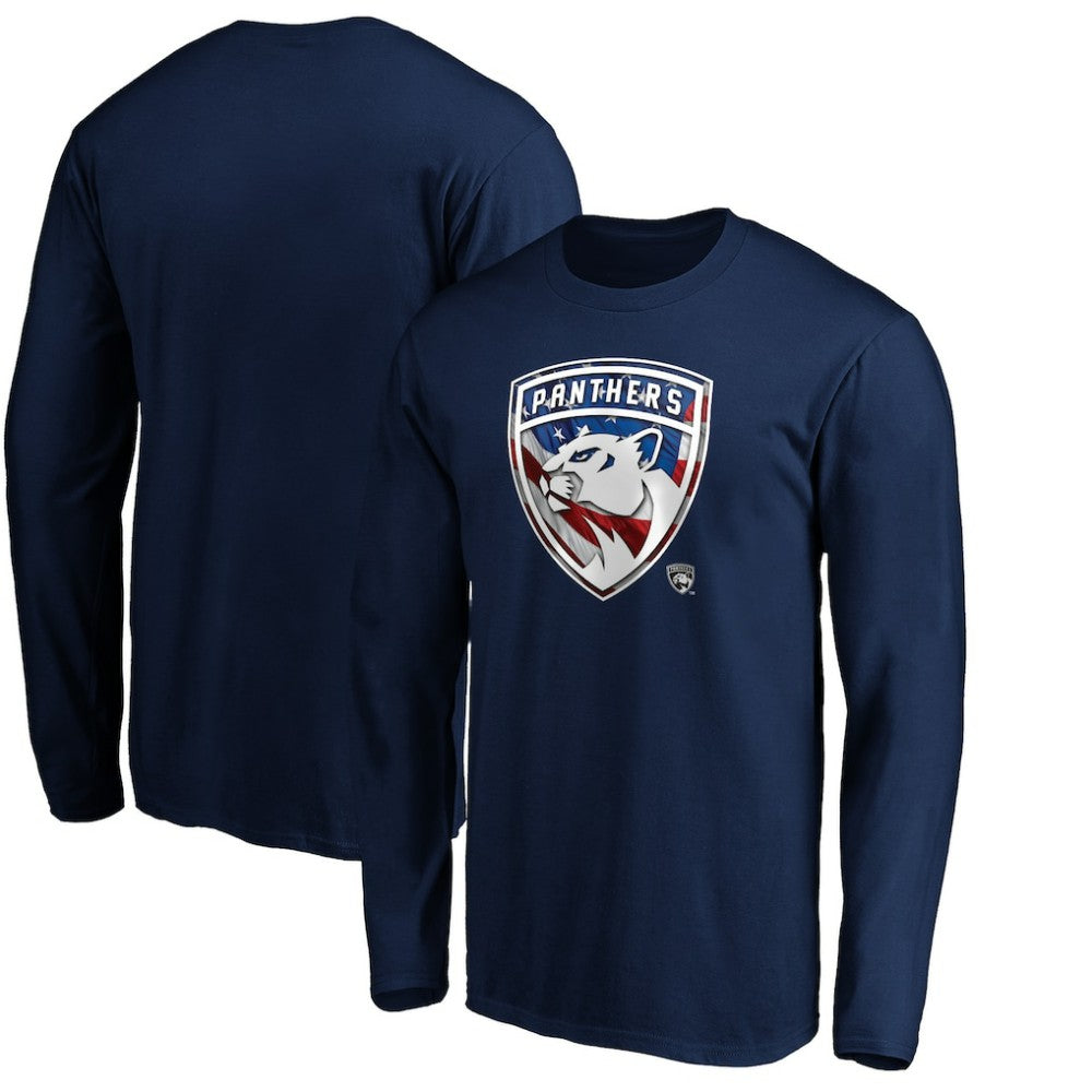 Florida Panthers Banner Wave Logo Long Sleeve T-Shirt -  NHL T-shirts