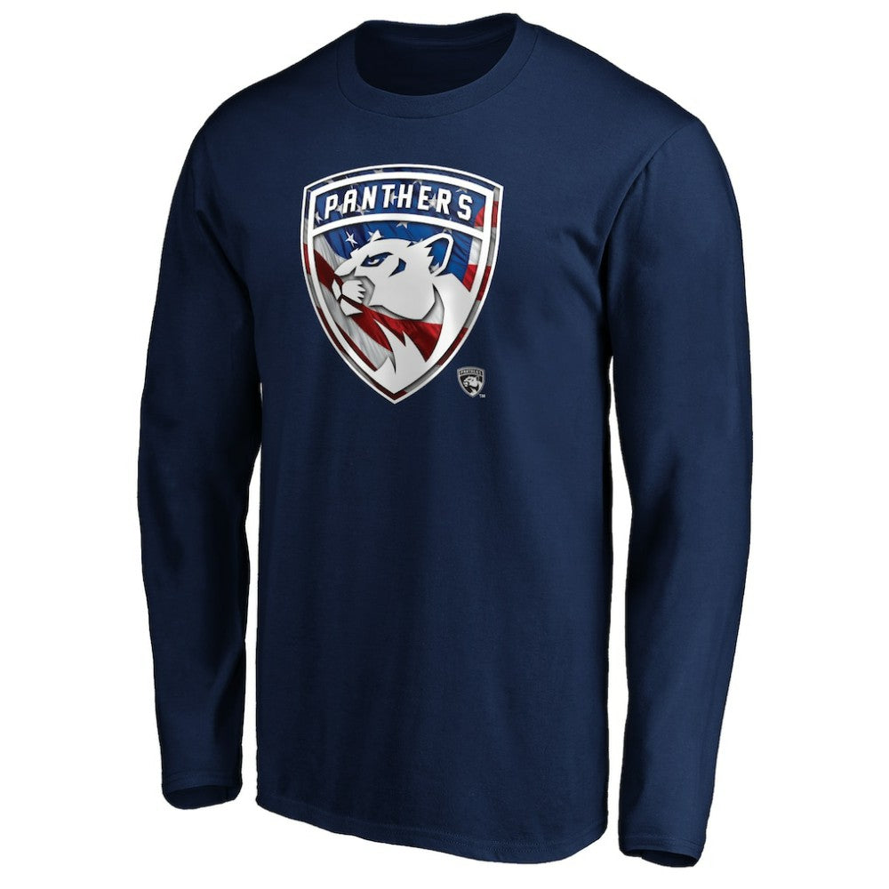 Florida Panthers Banner Wave Logo Long Sleeve T-Shirt -  NHL T-shirts