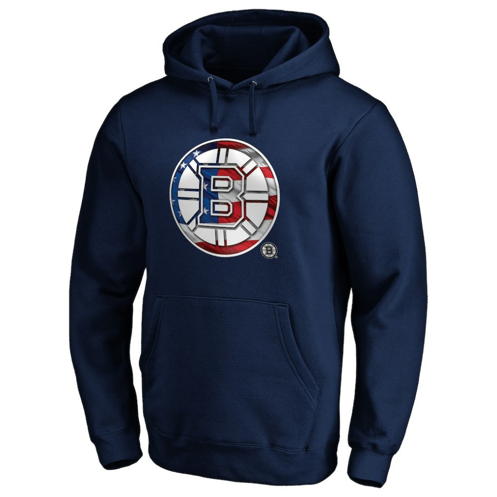 Boston Bruins Banner Wave Logo Pullover Hoodie -  NHL Hoodies