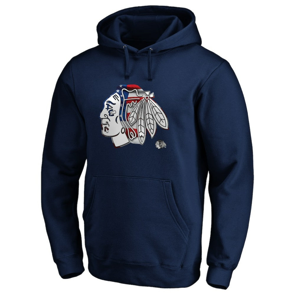 Chicago Blackhawks Banner Wave Logo Pullover Hoodie -  NHL Hoodies