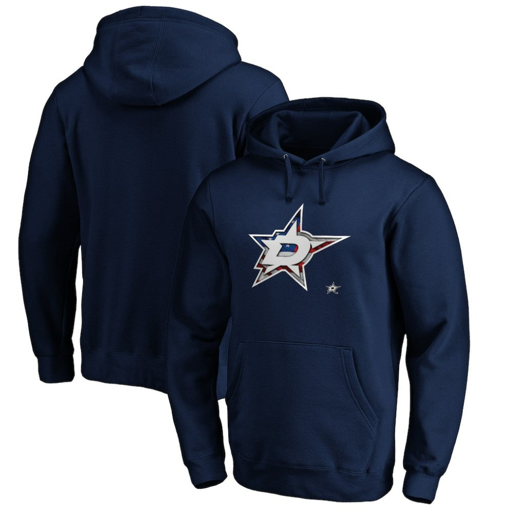 Dallas Stars Banner Wave Logo Pullover Hoodie -  NHL Hoodies