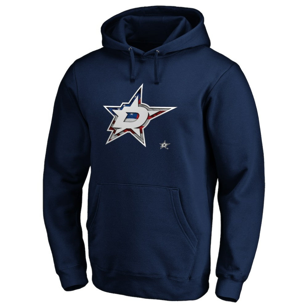 Dallas Stars Banner Wave Logo Pullover Hoodie -  NHL Hoodies