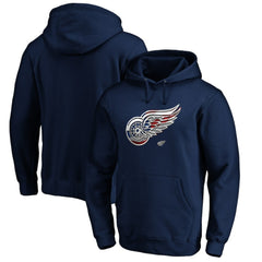 Detroit Red Wings Banner Wave Logo Pullover Hoodie -  NHL Hoodies