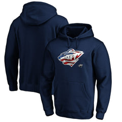 Minnesota Wild Banner Wave Logo Pullover Hoodie -  NHL Hoodies
