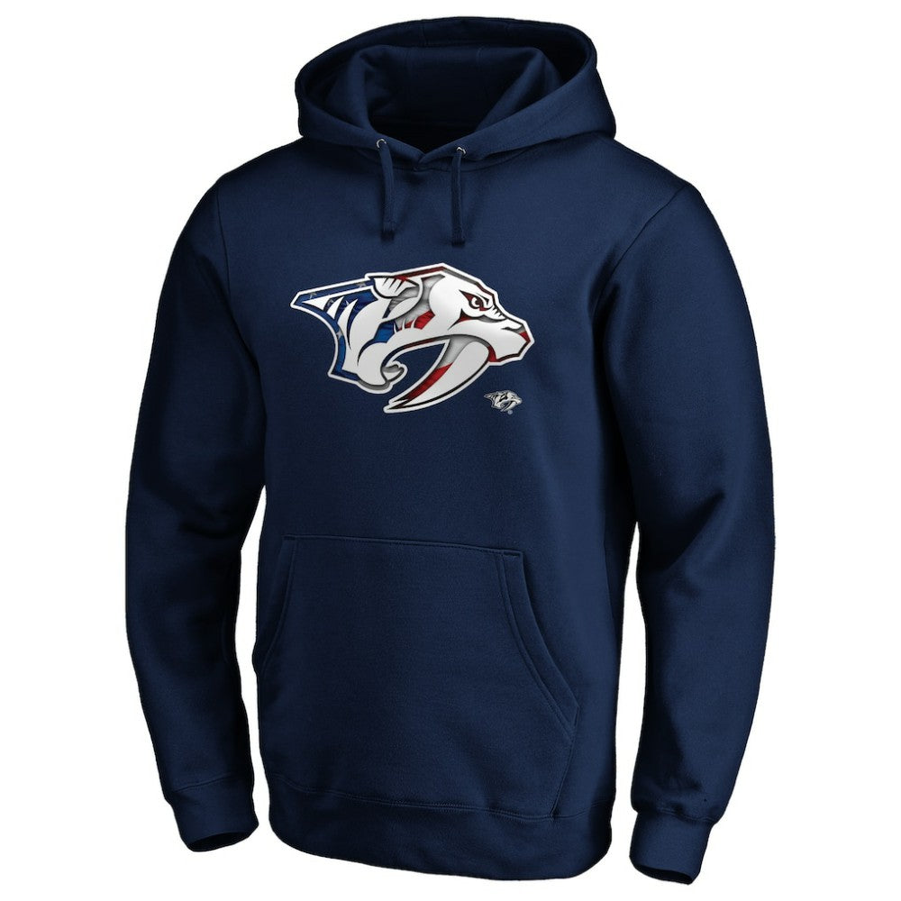 Nashville Predators Banner Wave Logo Pullover Hoodie -  NHL Hoodies