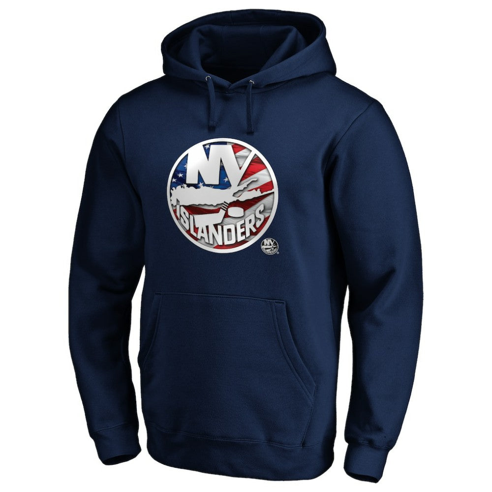 New York Islanders Banner Wave Logo Pullover Hoodie -  NHL Hoodies