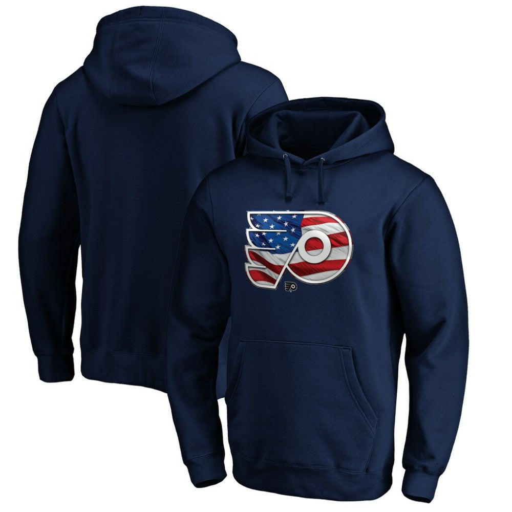 Philadelphia Flyers Banner Wave Logo Pullover Hoodie -  NHL Hoodies