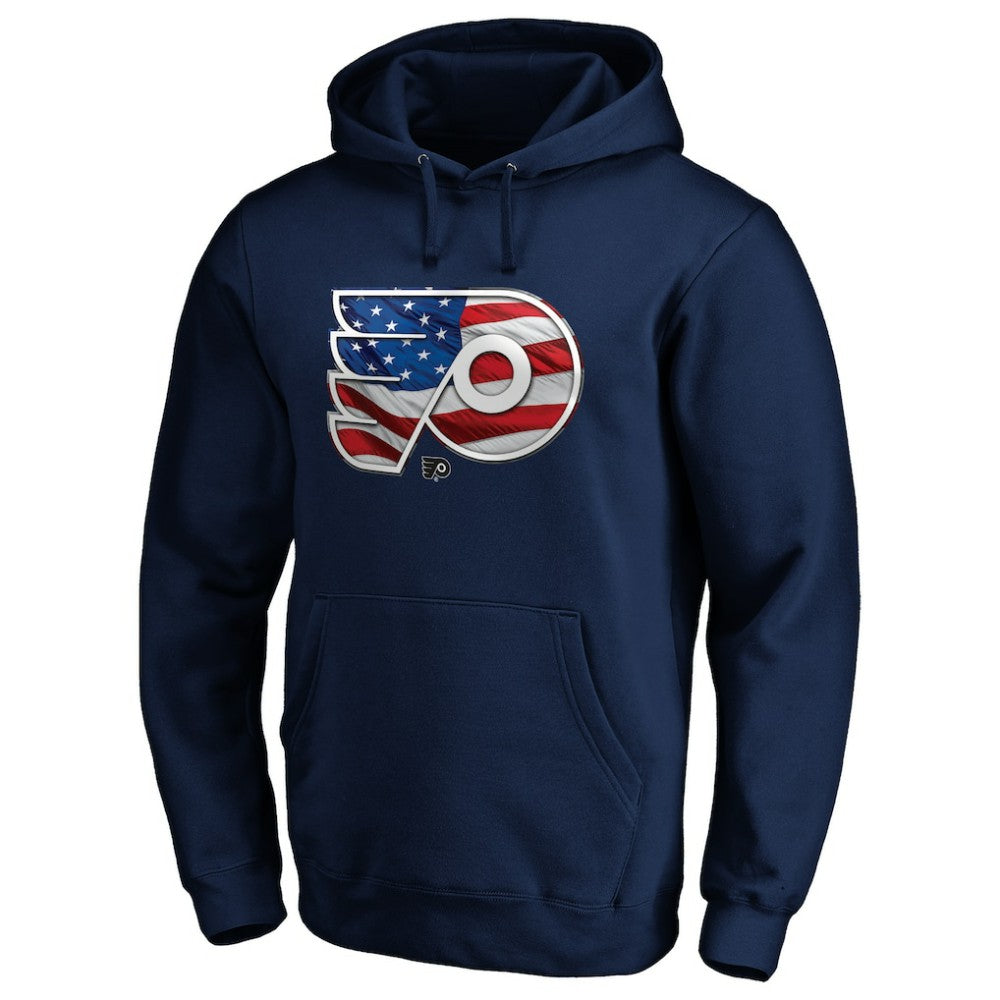 Philadelphia Flyers Banner Wave Logo Pullover Hoodie -  NHL Hoodies