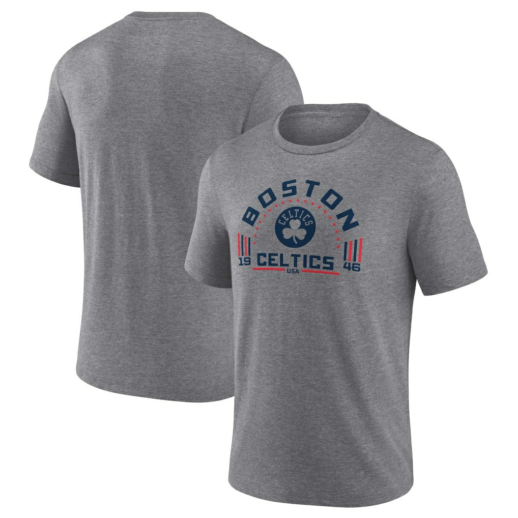 Gray Boston Celtics Team Freedom Tri-Blend T-Shirt | NBA