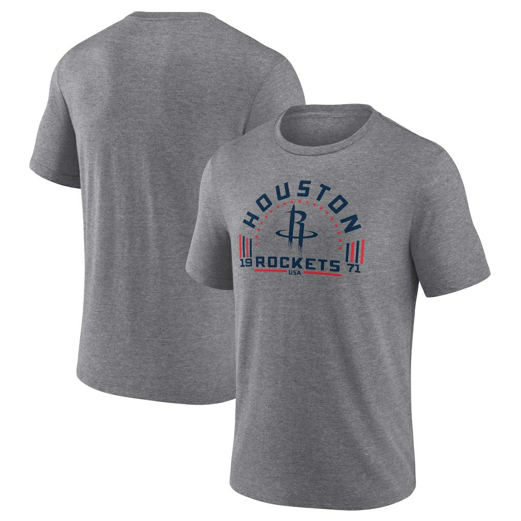 Gray Houston Rockets Team Freedom Tri-Blend T-Shirt | NBA
