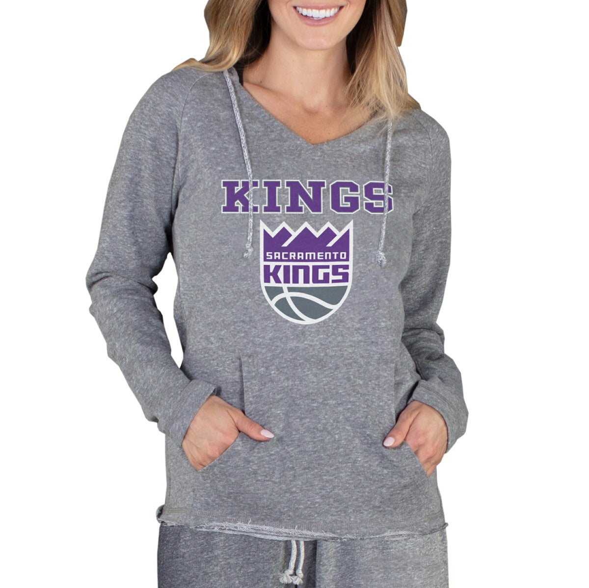 Gray Sacramento Kings Concepts Sport Women's Mainstream Terry Hooded Top | NBA