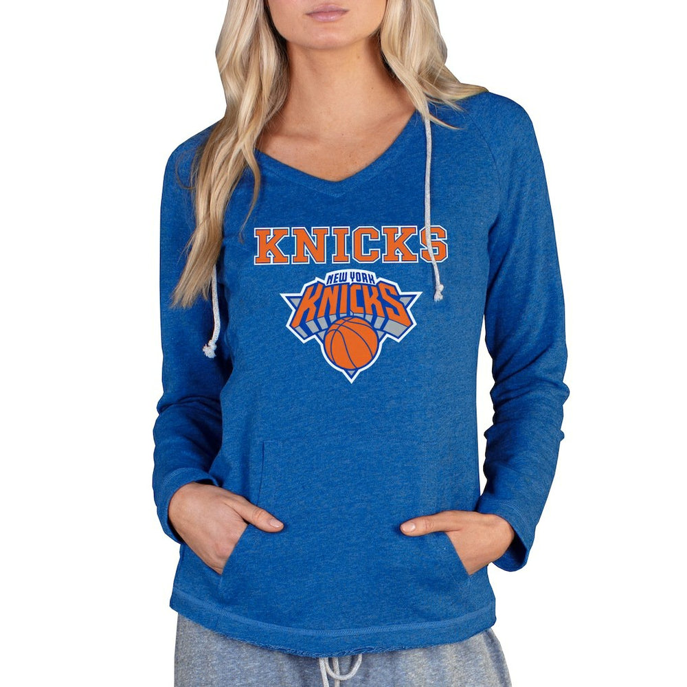 Royal New York Knicks Concepts Sport Women's Mainstream Terry Hooded Top | NBA