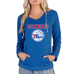 Royal Philadelphia 76ers Concepts Sport Women's Mainstream Terry Hooded Top | NBA