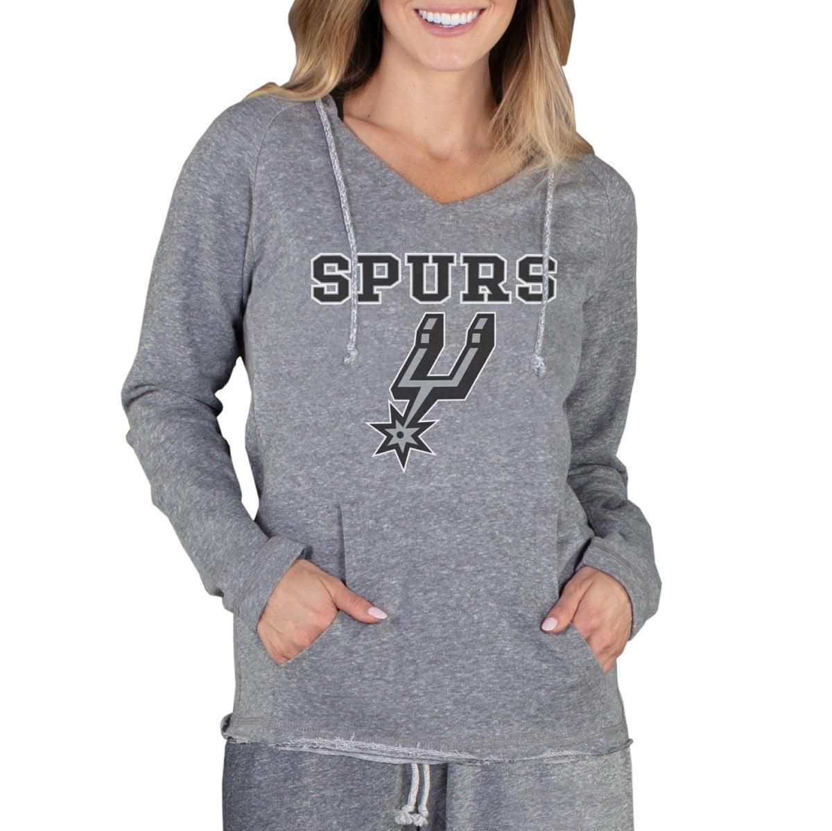 Gray San Antonio Spurs Concepts Sport Women's Mainstream Terry Hooded Top | NBA