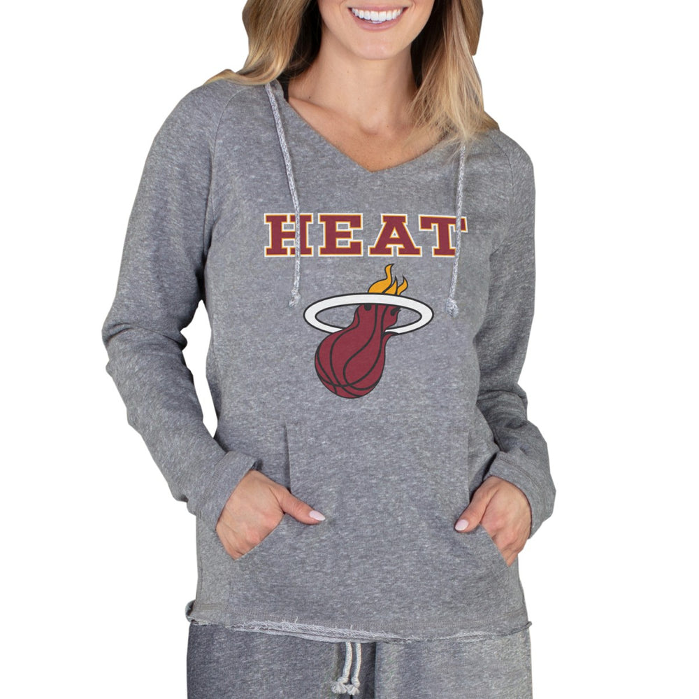 Gray Miami Heat Concepts Sport Women's Mainstream Terry Hooded Top | NBA