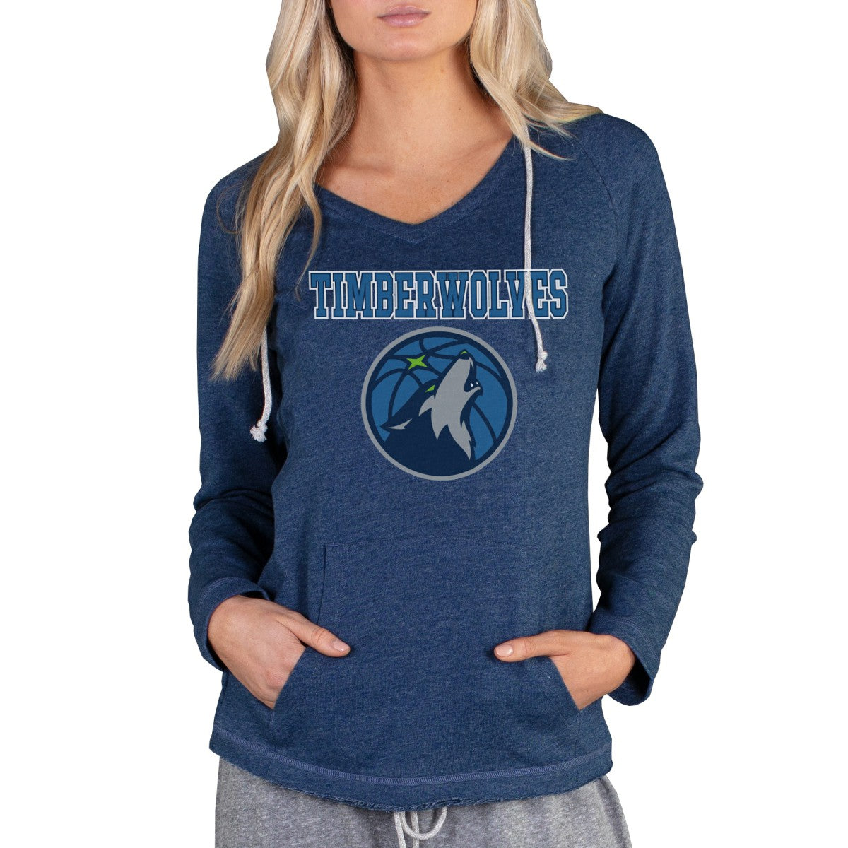 Navy Minnesota Timberwolves Concepts Sport Women's Mainstream Terry Hooded Top | NBA