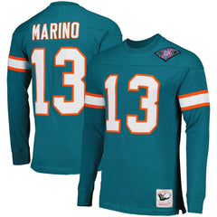 Miami Dolphins Dan Marino  Throwback Retired Player Name & Number Long Sleeve Top | NFL Hot
