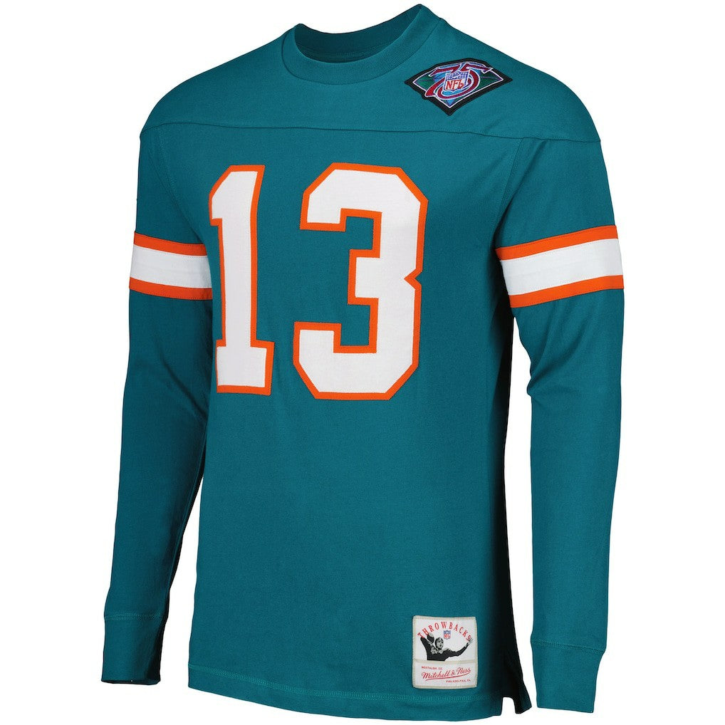 Miami Dolphins Dan Marino  Throwback Retired Player Name & Number Long Sleeve Top | NFL Hot