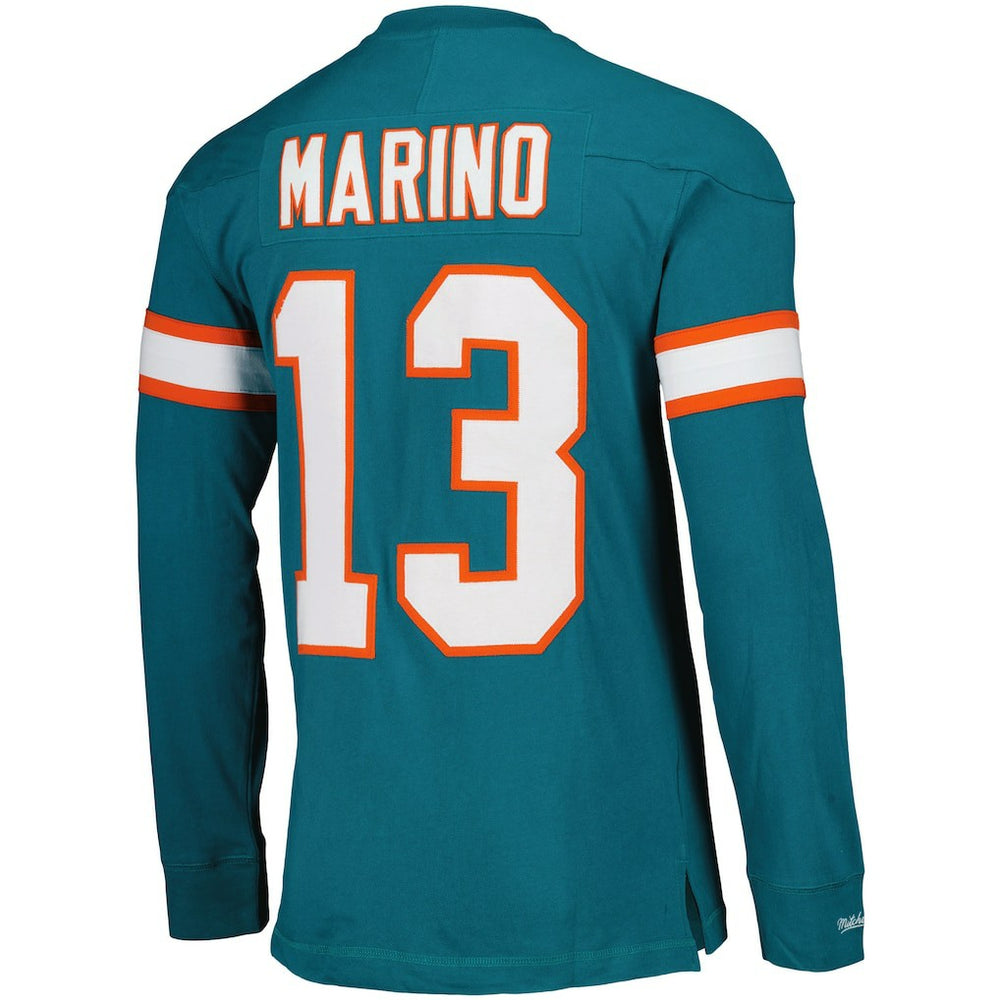 Miami Dolphins Dan Marino  Throwback Retired Player Name & Number Long Sleeve Top | NFL Hot