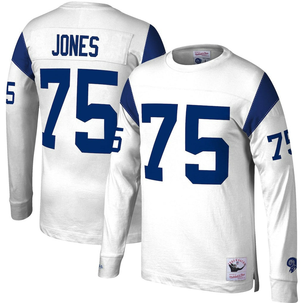 Los Angeles Rams Deacon Jones  Throwback Retired Player Name & Number Long Sleeve Top | NFL Hot