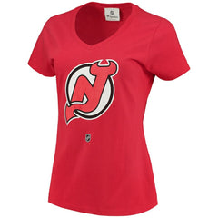Nico Hischier New Jersey Devils Fanatics Women's Name & Number Logo V-Neck T-Shirt -  NHL T-shirts
