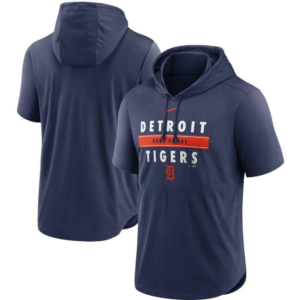 Detroit Tigers Nike Home Team Short Sleeve Hoodie Top - MLB Hoodies