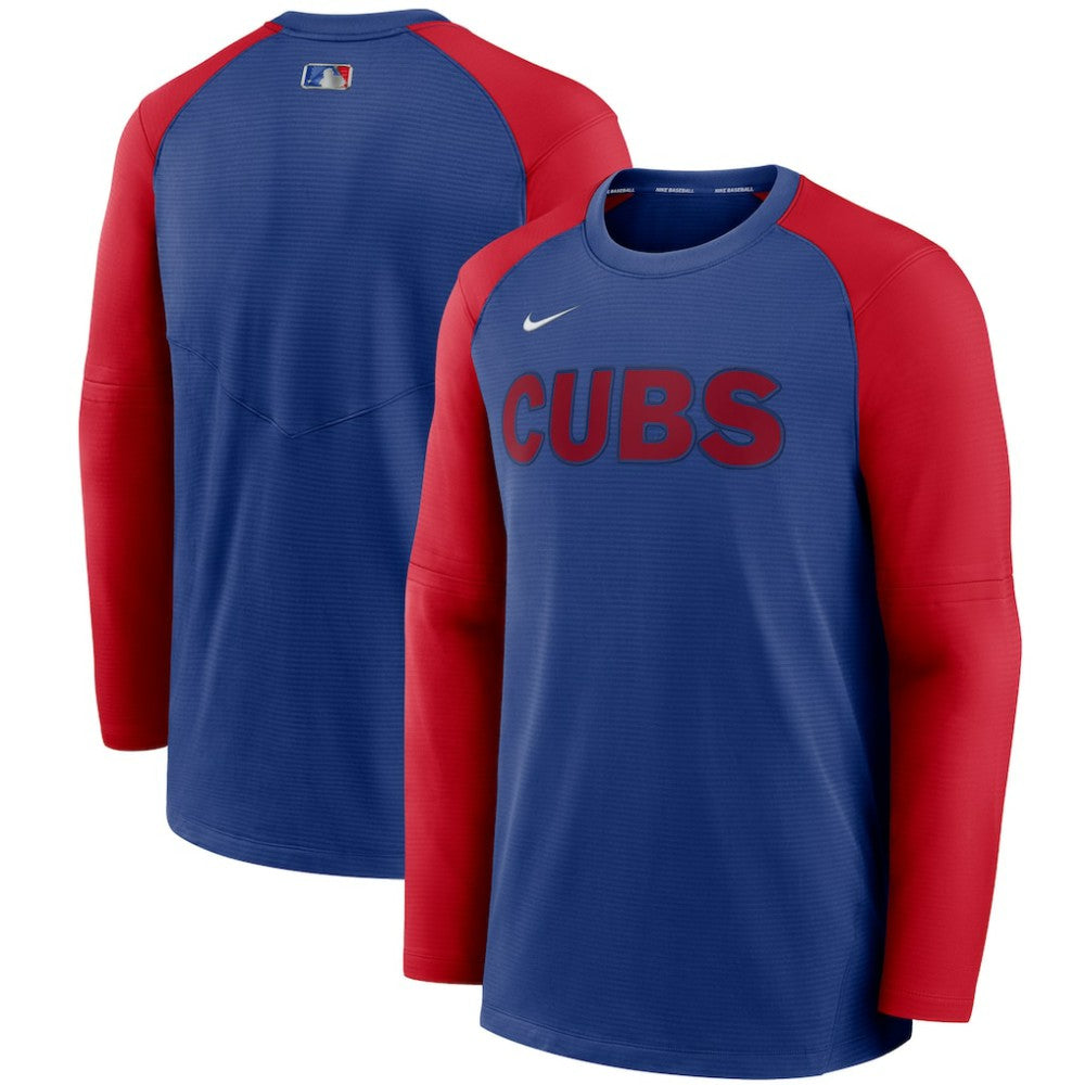Chicago Cubs Nike Authentic Collection Pregame Performance Raglan Pullover Sweatshirt - MLB Pullover