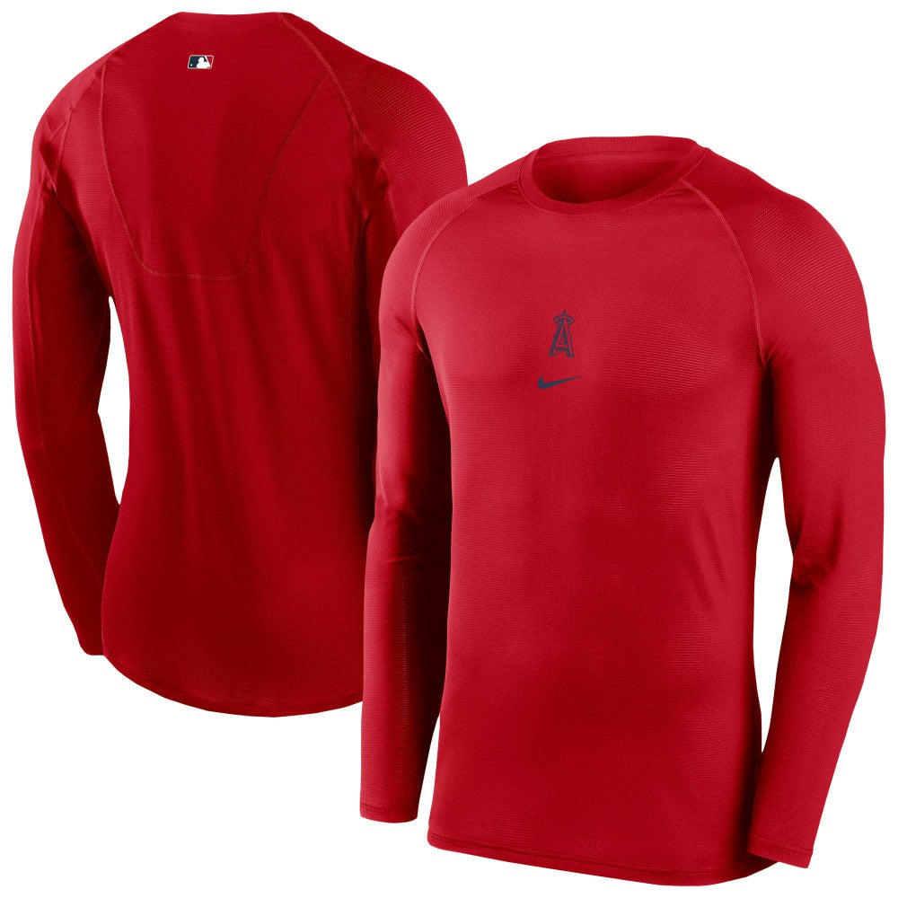 Los Angeles Angels Nike Authentic Collection Raglan Long Sleeve T-Shirt - MLB T-shirts