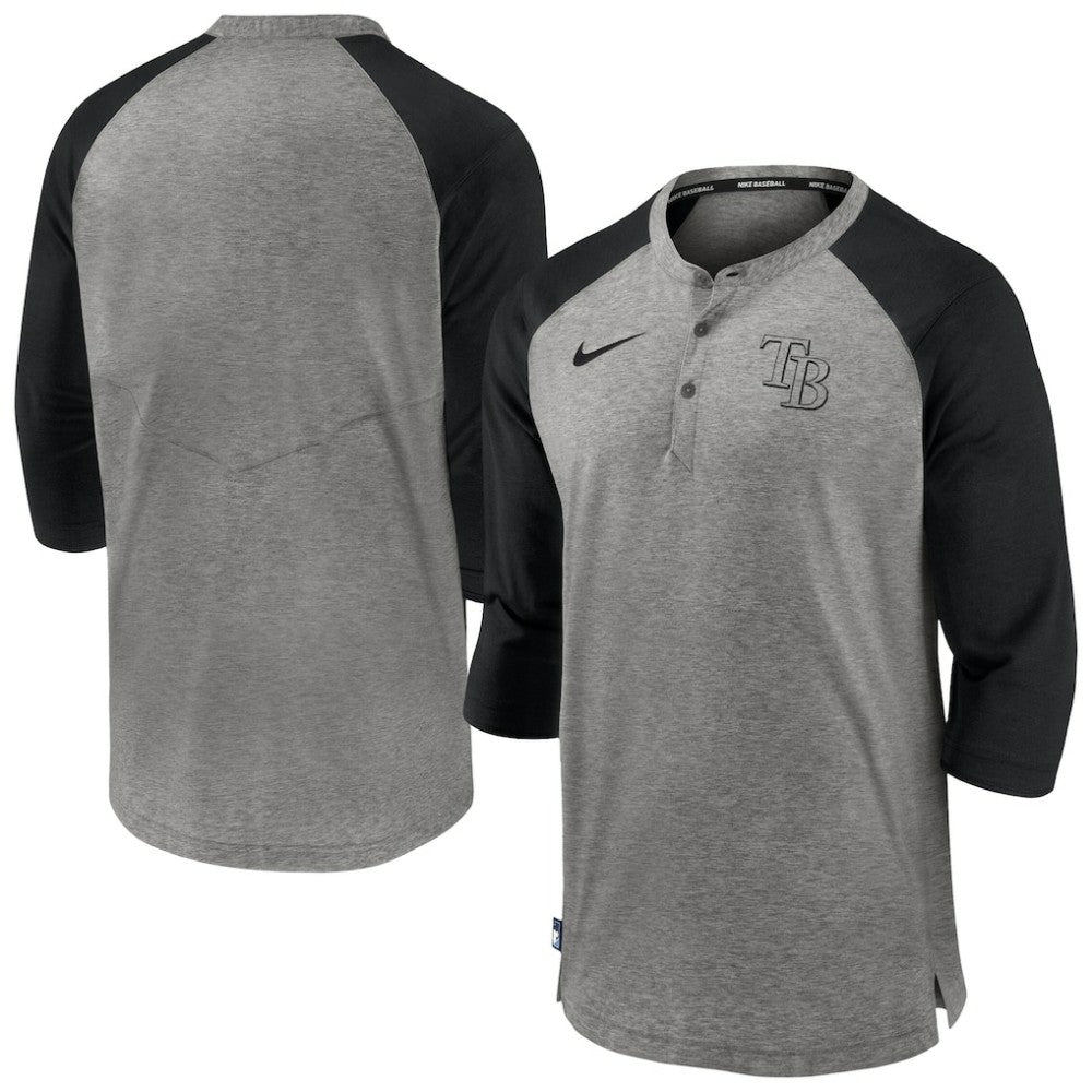 Tampa Bay Rays Nike Authentic Collection Flux Henley Raglan 3/4-Sleeve T-Shirt - MLB T-shirts