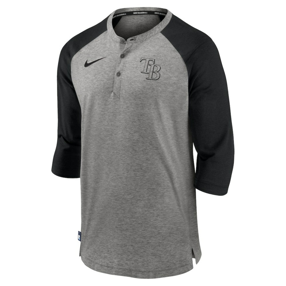 Tampa Bay Rays Nike Authentic Collection Flux Henley Raglan 3/4-Sleeve T-Shirt - MLB T-shirts