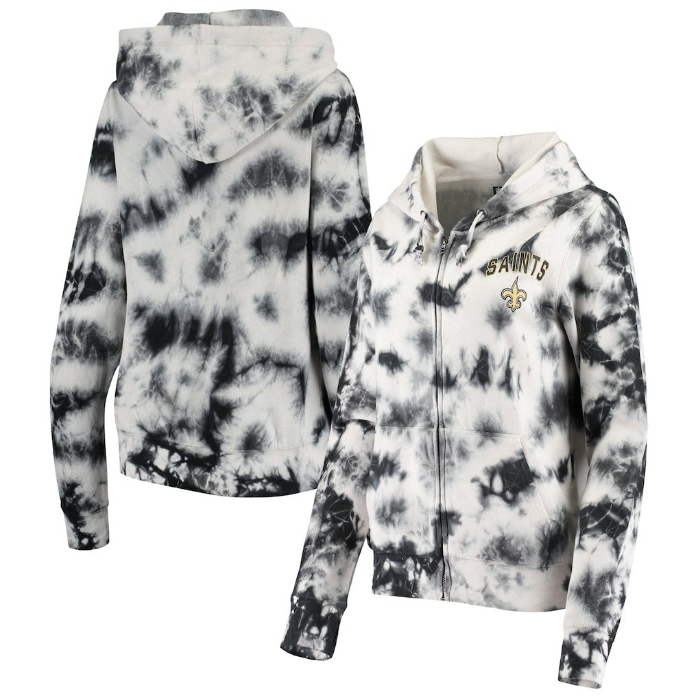 New Orleans Saints Women's Tie Dye Fleece Full-Zip Hoodie | NFL US