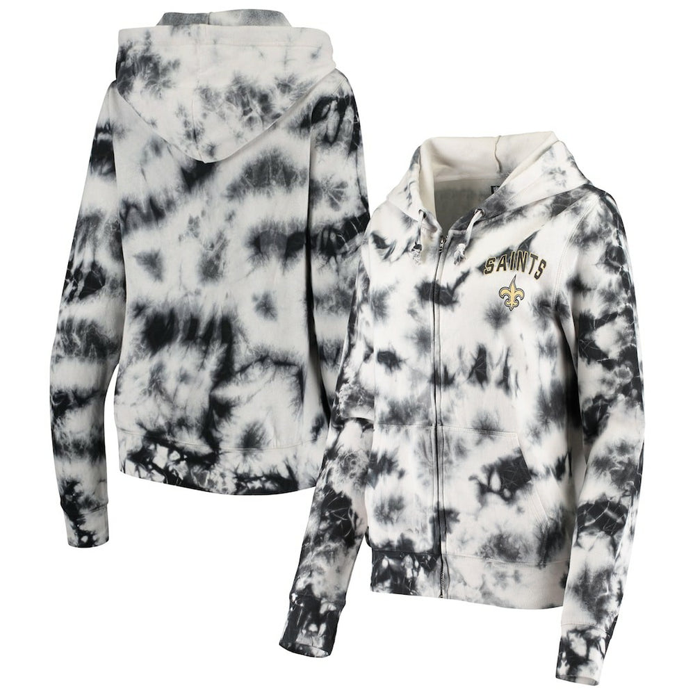 New Orleans Saints Women's Tie Dye Fleece Full-Zip Hoodie | NFL US