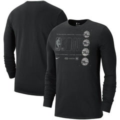 Black Philadelphia 76ers Courtside Chrome Long Sleeve T-Shirt | NBA