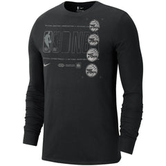 Black Philadelphia 76ers Courtside Chrome Long Sleeve T-Shirt | NBA
