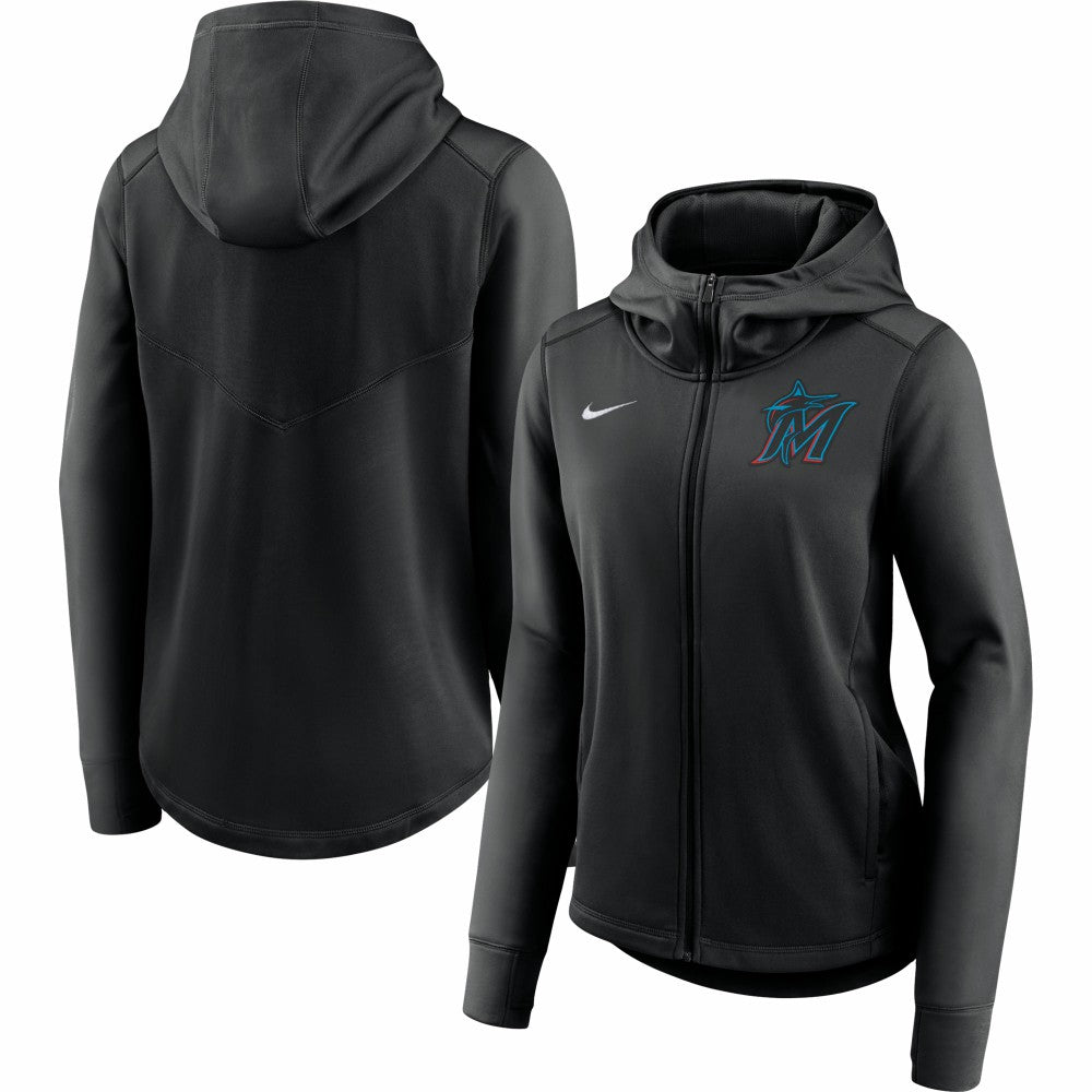 Miami Marlins Nike Women's Authentic Collection Baseball Performance Full-Zip Hoodie - MLB Hoodies