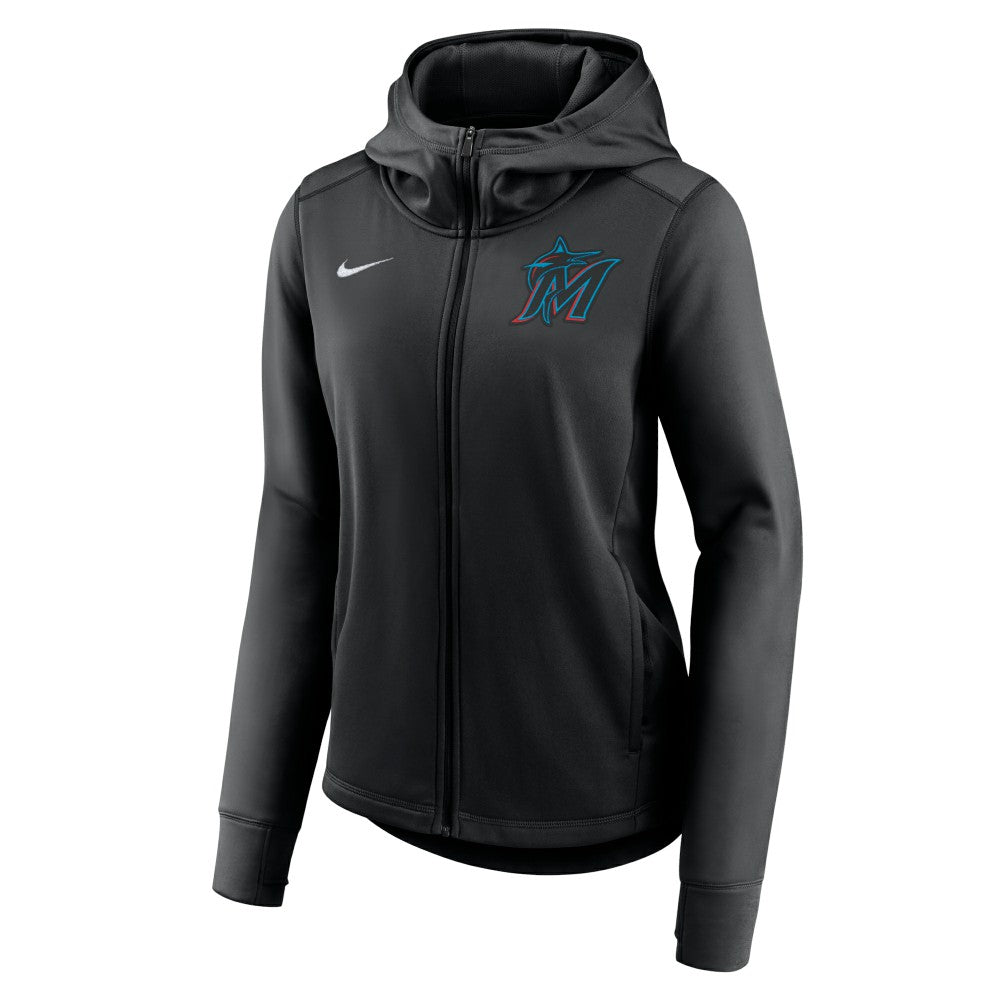 Miami Marlins Nike Women's Authentic Collection Baseball Performance Full-Zip Hoodie - MLB Hoodies