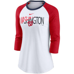 Washington Nationals Nike Women's Color Split Tri-Blend 3/4-Sleeve Raglan T-Shirt - MLB T-shirts