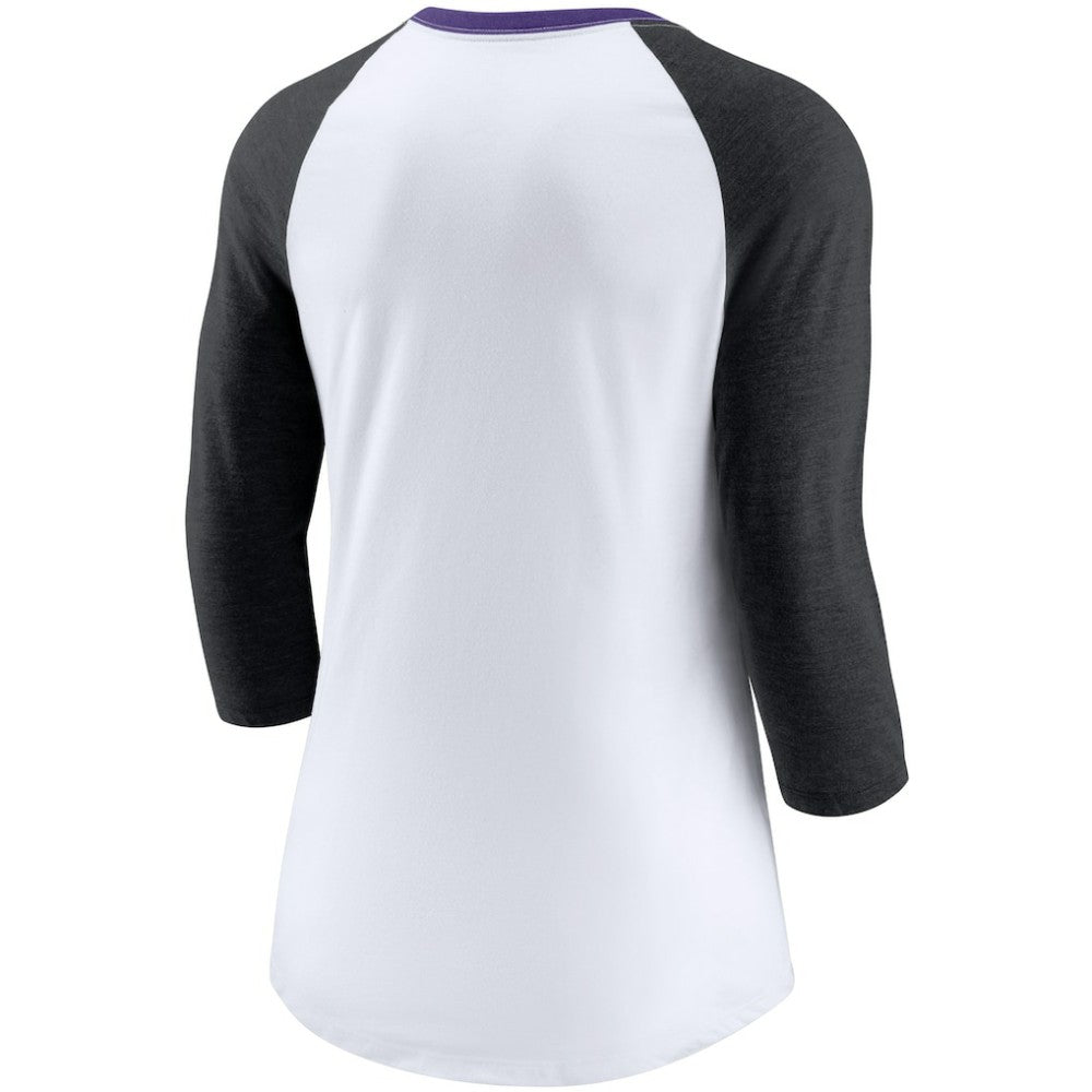 Colorado Rockies Nike Women's Color Split Tri-Blend 3/4-Sleeve Raglan T-Shirt - MLB T-shirts