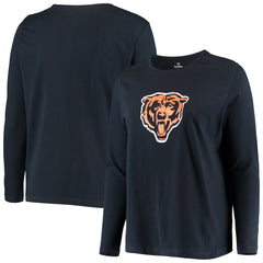 Chicago Bears Women's Plus Size Primary Logo Long Sleeve Scoop Neck T-Shirt | NFL Hot