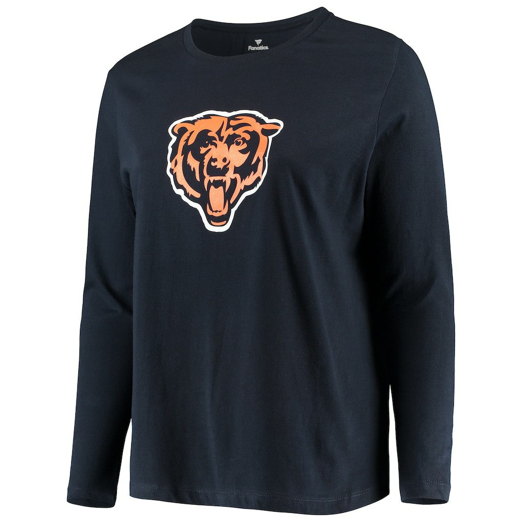 Chicago Bears Women's Plus Size Primary Logo Long Sleeve Scoop Neck T-Shirt | NFL Hot