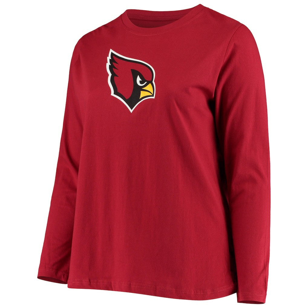 Arizona Cardinals Women's Plus Size Primary Logo Long Sleeve Scoop Neck T-Shirt | NFL New