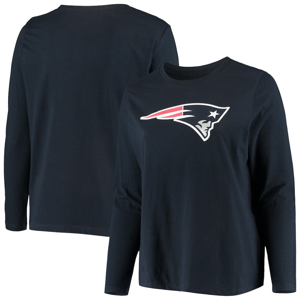 New England Patriots Women's Plus Size Primary Logo Long Sleeve Scoop Neck T-Shirt | NFL Near me