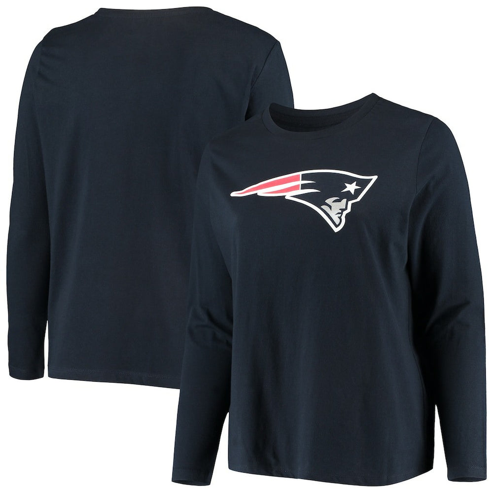 New England Patriots Women's Plus Size Primary Logo Long Sleeve Scoop Neck T-Shirt | NFL Near me