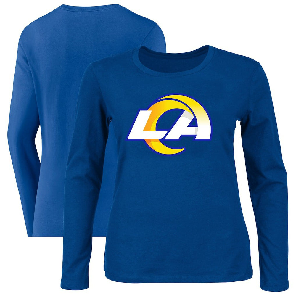 Los Angeles Rams Women's Plus Size Primary Logo Long Sleeve Scoop Neck T-Shirt | NFL Online