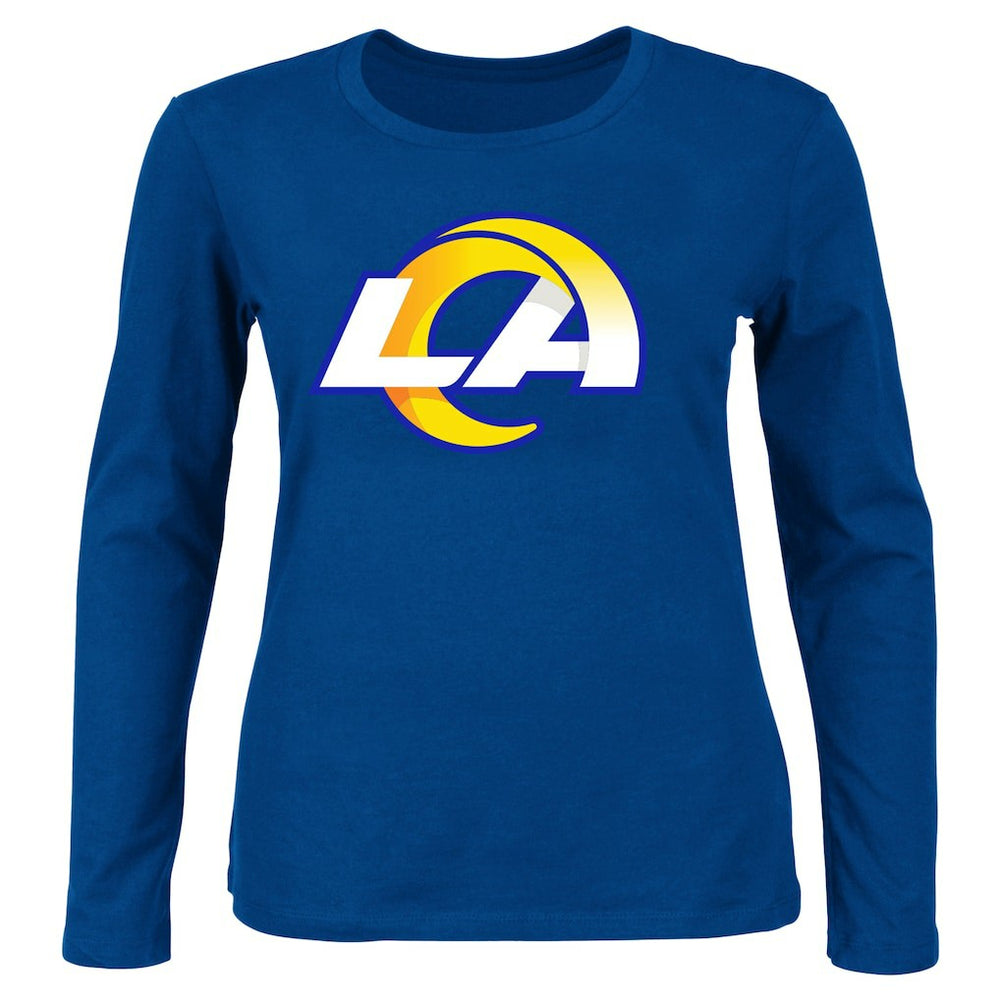 Los Angeles Rams Women's Plus Size Primary Logo Long Sleeve Scoop Neck T-Shirt | NFL Online