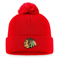 Chicago Blackhawks Fanatics Primary Logo Cuffed Knit Hat with Pom -  NHL Hats