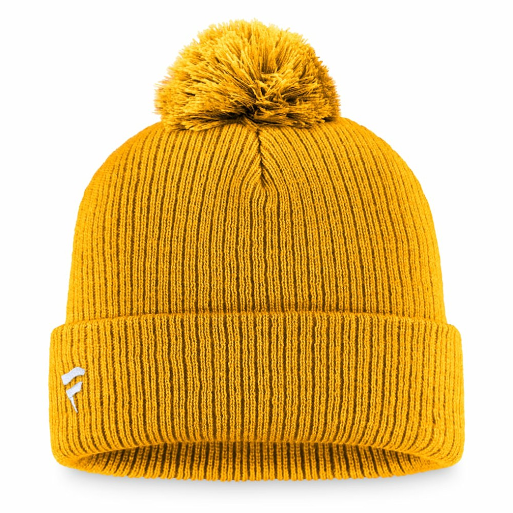 Nashville Predators Fanatics Primary Logo Cuffed Knit Hat with Pom -  NHL Hats