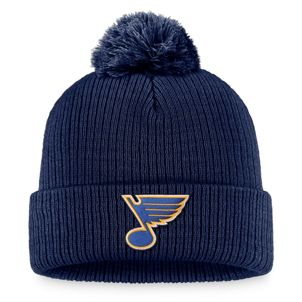 St. Louis Blues Fanatics Primary Logo Cuffed Knit Hat with Pom -  NHL Hats