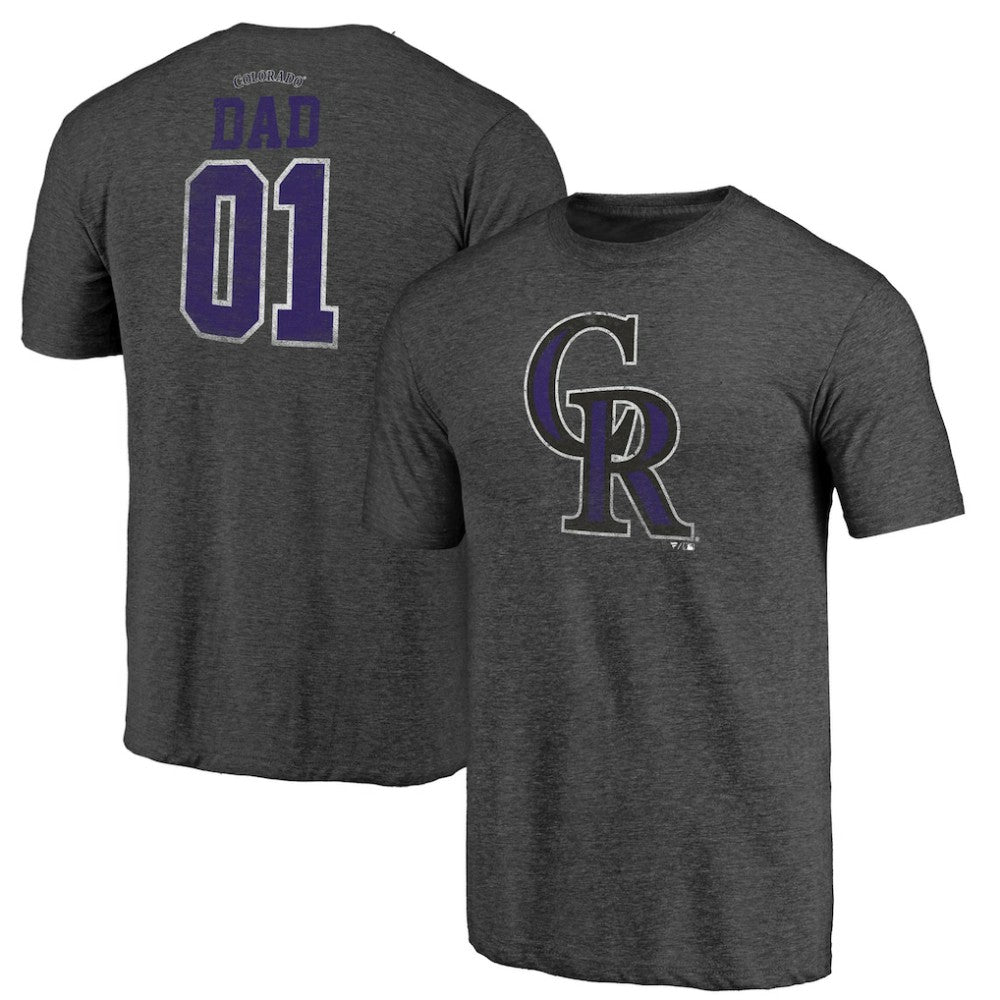 Colorado Rockies Father's Day Greatest Dad Tri-Blend T-Shirt - MLB T-shirts