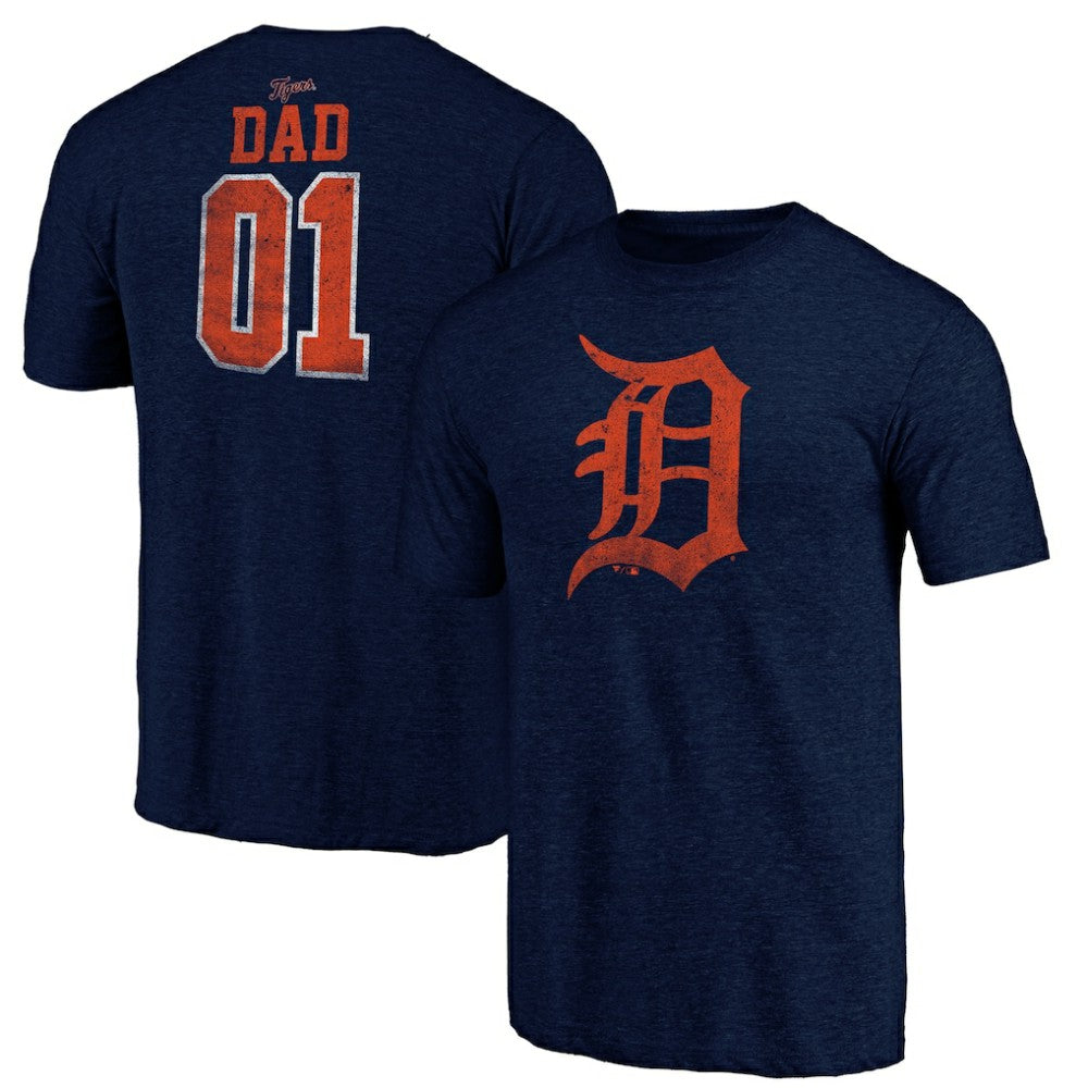 Detroit Tigers Father's Day Greatest Dad Tri-Blend T-Shirt - MLB T-shirts
